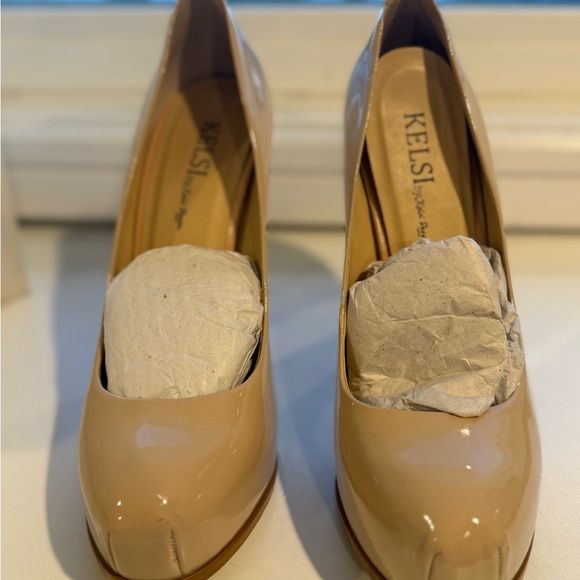 Kelsi Dagger Nude Patent Pointed Toe Stiletto Pumps